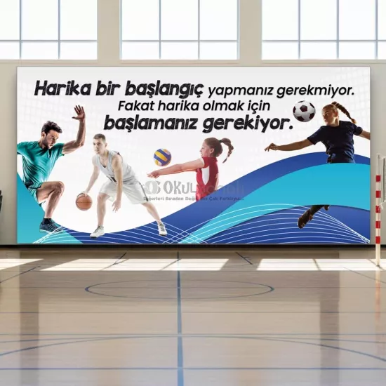 Beden eğitimi ve Spor Salonu Okul Posteri | Harika Başlangıç